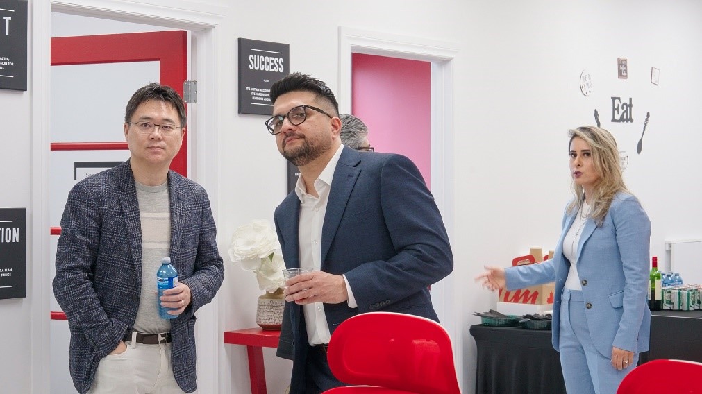 Guests celebrating the branch opening